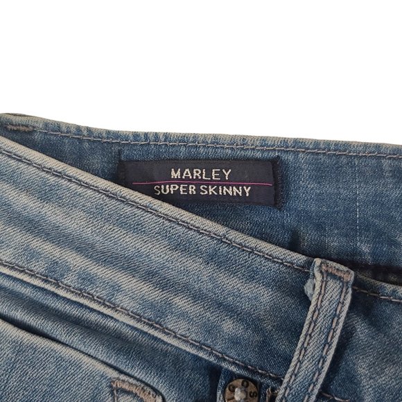 Vigoss Women's Jeans Size 28x28 Marley Super Skinny Distressed Blue Denim * - Picture 5 of 16